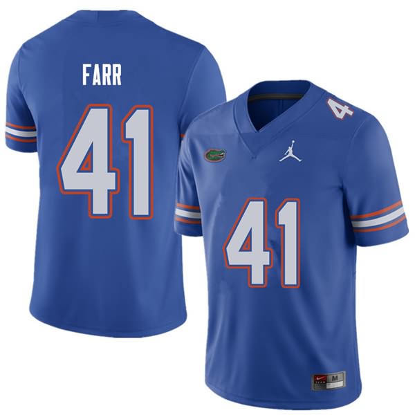 NCAA Florida Gators Ryan Farr Men's #41 Jordan Brand Royal Stitched Authentic College Football Jersey JJU8364EW